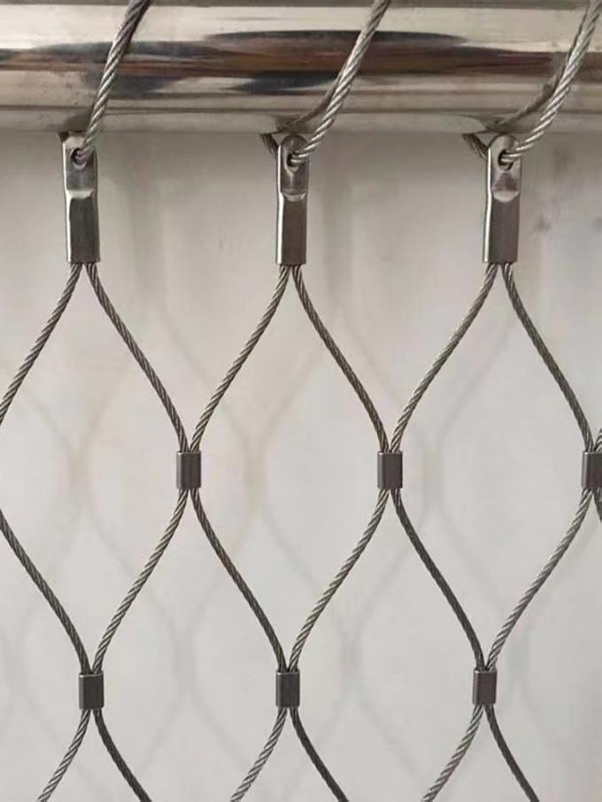 Ferrule Diamond Fencing Wire Mesh Flexible SUS304 SUS316 For Stair Railing